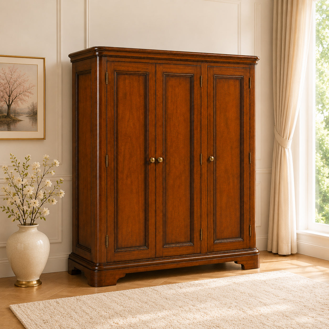 Toulouse Sleigh French Triple Wardrobe