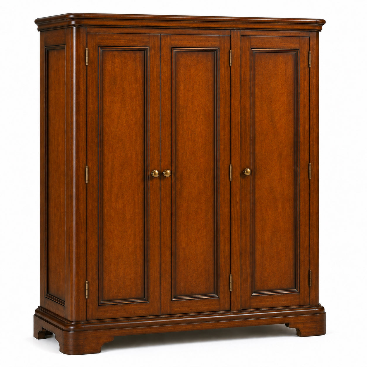 Toulouse Sleigh French Triple Wardrobe - Mahogany