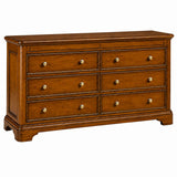 Toulouse Sleigh French 6 Drawer Wide Chest - Mahogany