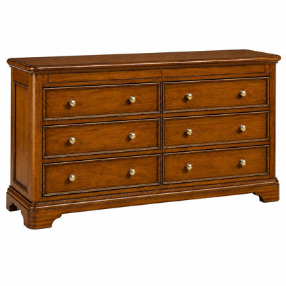 Toulouse Sleigh French 6 Drawer Wide Chest - Mahogany