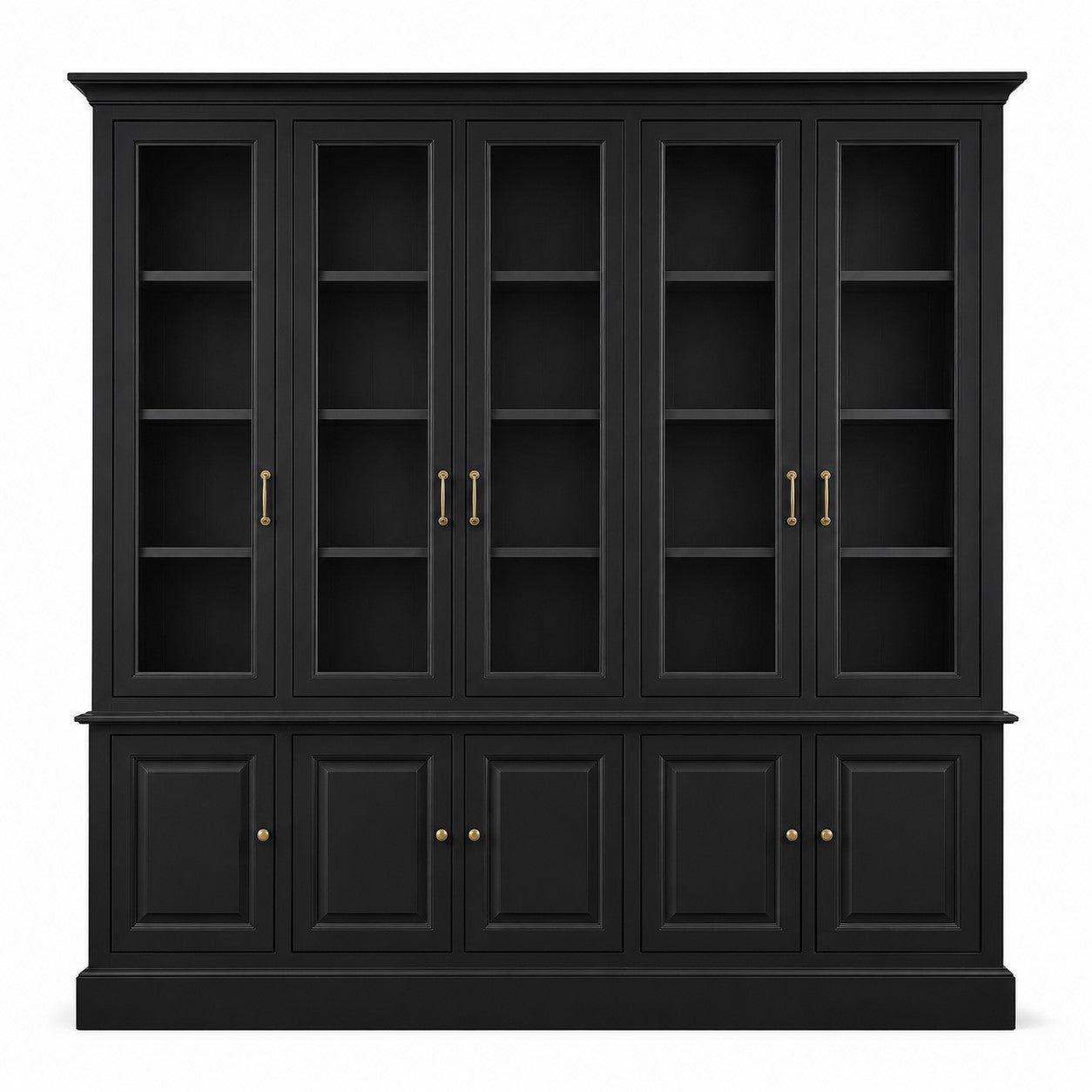 Traditional French Large Display Cabinet - Black