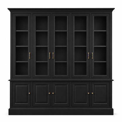Traditional French Large Display Cabinet - Black