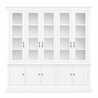 Traditional French Large Display Cabinet - White