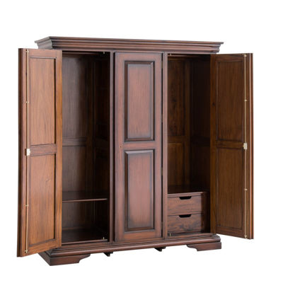 Normandie French Sleigh Triple Wardrobe