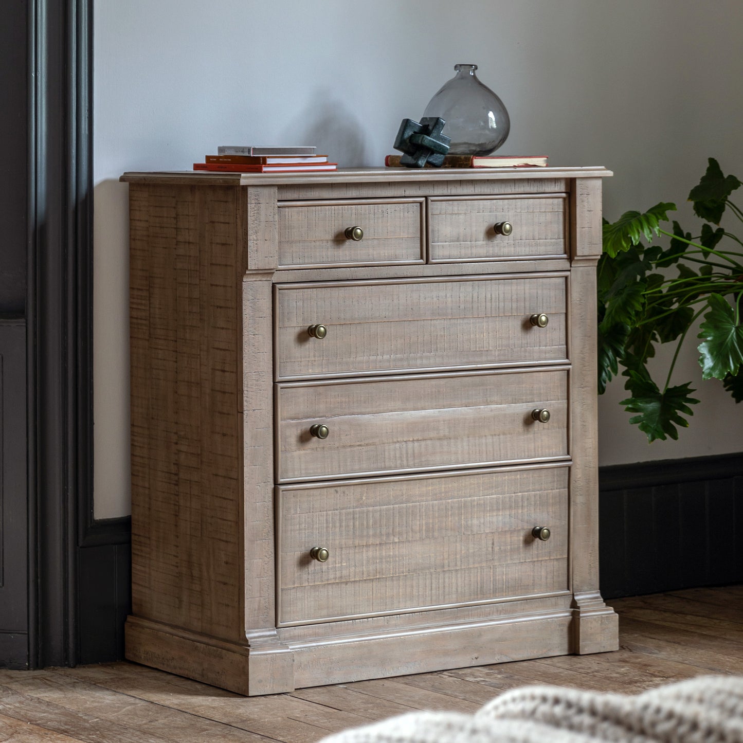 Vancouver Contemporary French Sleigh 5-Drawer Chest