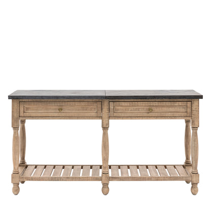 Vancouver 2 Drawer Marble Top Console Table