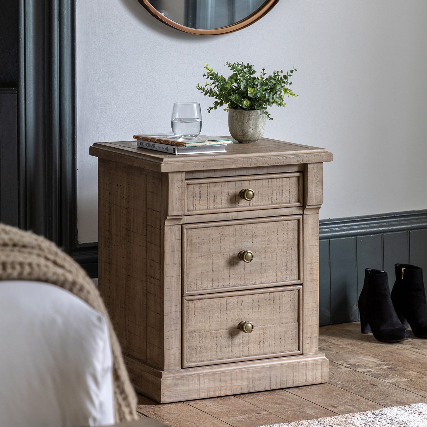 Vancouver Contemporary French 3 Drawer Bedside