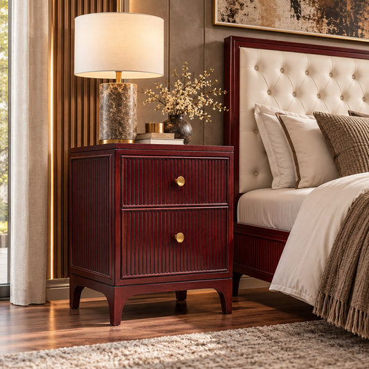 Verona French 2 Drawer Bedside Table