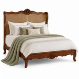 Versailles Curved French Rattan Bed - Stained