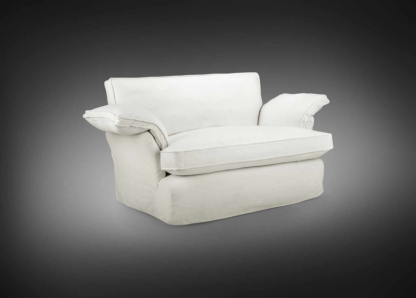 White Linen 2 Seat Sofa