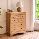 Willis Gambier Bordeaux Oak Sleigh 4+3 Drawer Chest