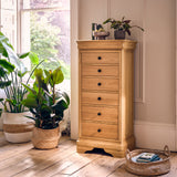 Willis Gambier Bordeaux Oak Sleigh French Tallboy
