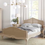Willis Gambier Ivory French Rattan Bed