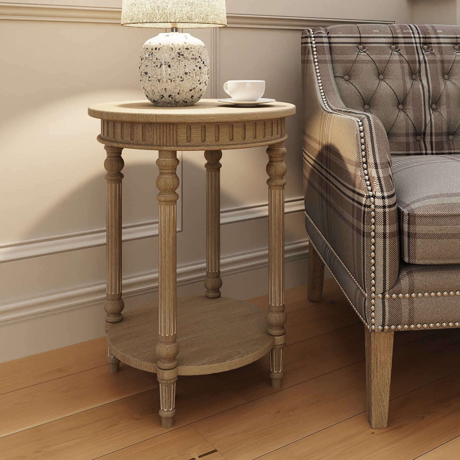 Willow French Limed Wash Side Table