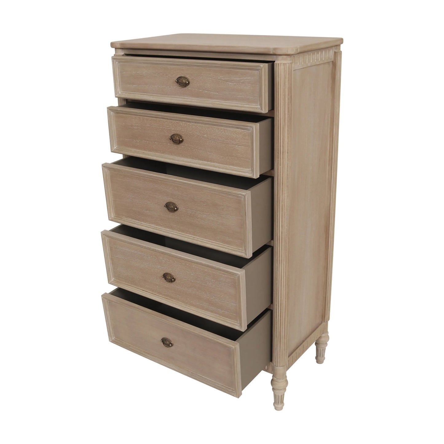 Willow Lime Washed French Tall Chest