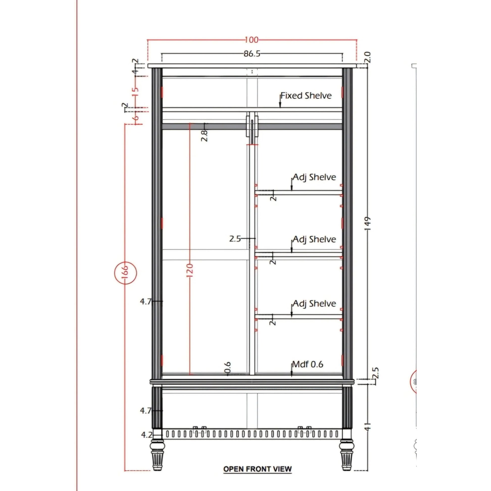 Willow French Double Wardrobe Design Details