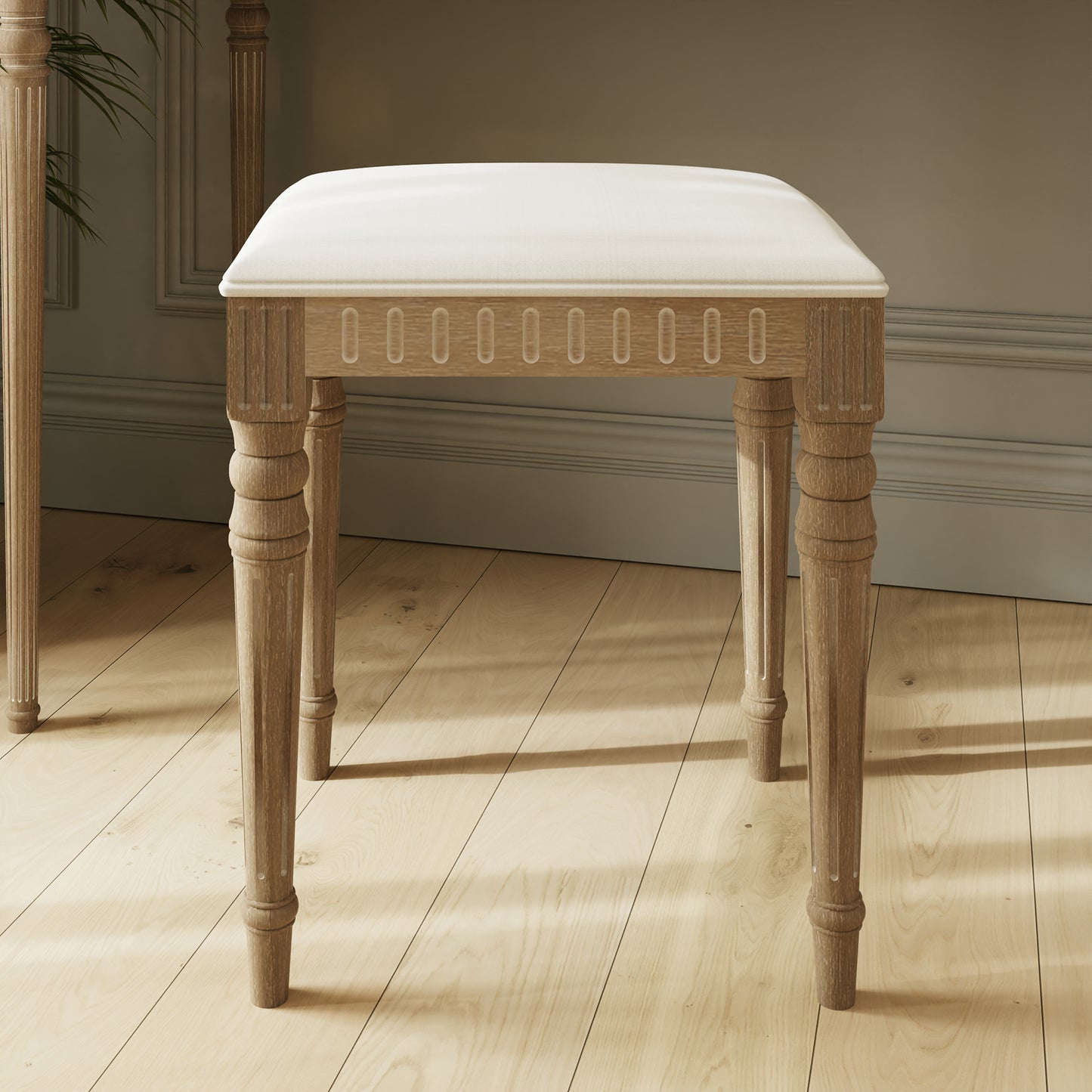 Willow Lime Washed French Stool