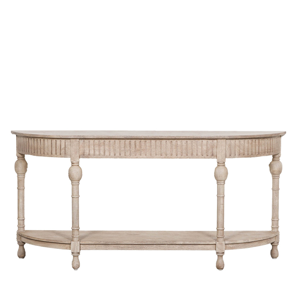 Acacia Wooden Curved French Console Table