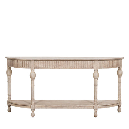 Acacia Wooden Curved French Console Table