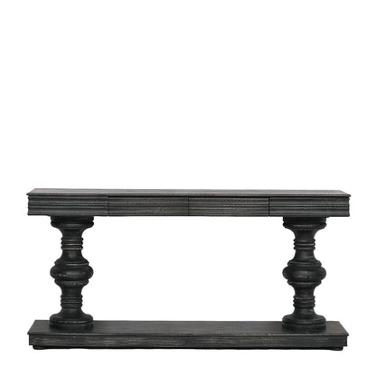 Black Distressed French Console Table