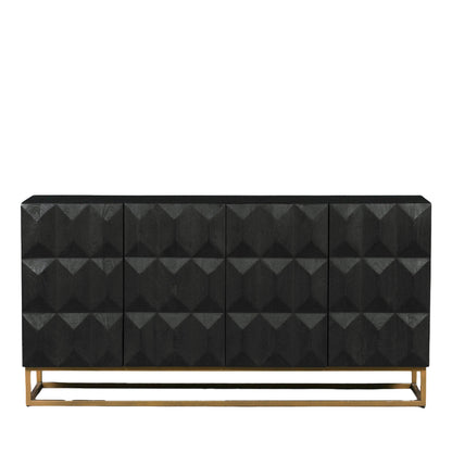Black Contemporary Diamond Pattern Sideboard