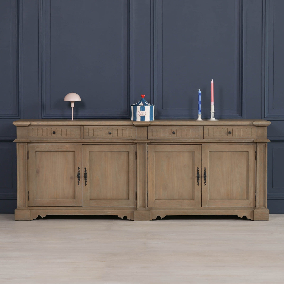 Rustic French Classical 4 Door Sideboard