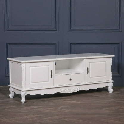 French Style White TV Cabinet