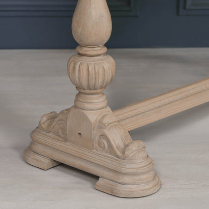 Rustic Wooden Intricate Carved French Console