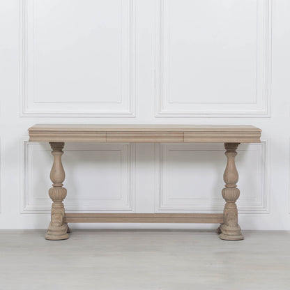 Rustic Wooden Intricate Carved French Console