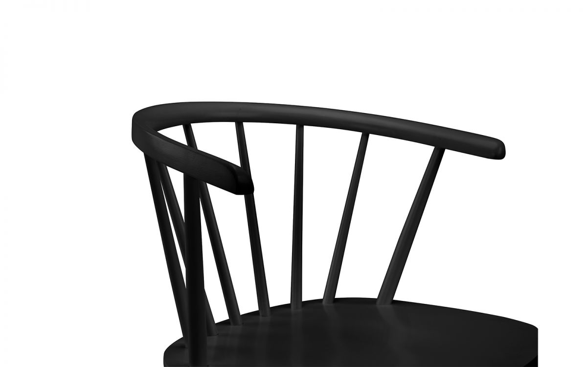 Modena Curved Back Dining Chair - Black