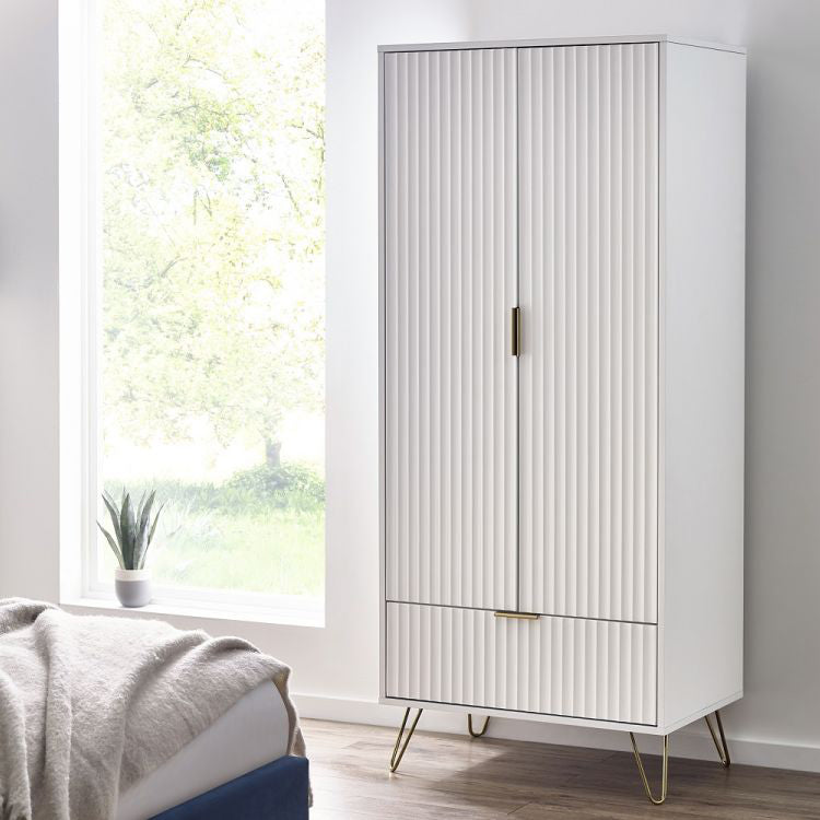 Murano 2 Door 1 Drawer Wardrobe - Matt White