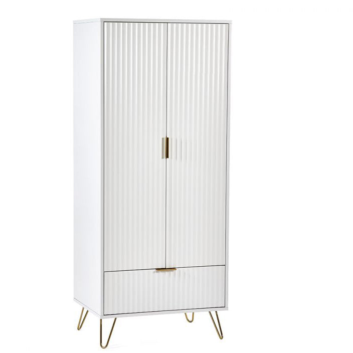 Murano 2 Door 1 Drawer Wardrobe - Matt White