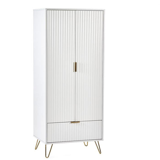 Murano 2 Door 1 Drawer Wardrobe - Matt White