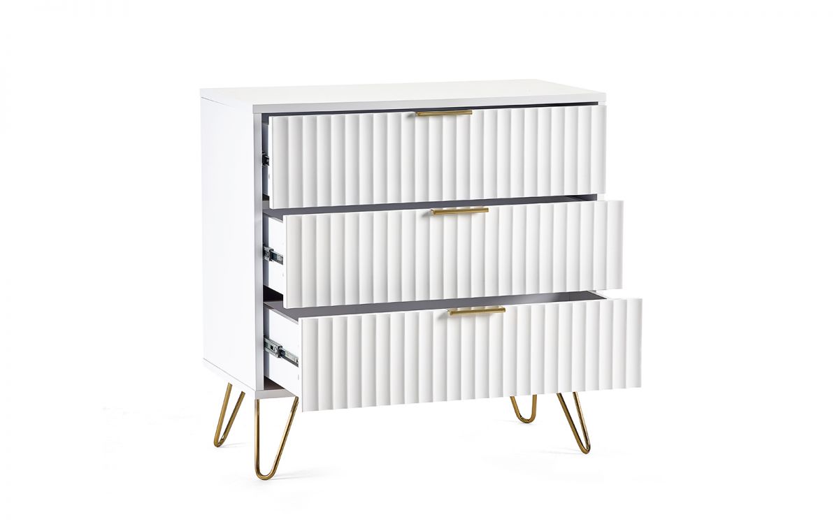 Murano 3 Drawer Chest - Matt White