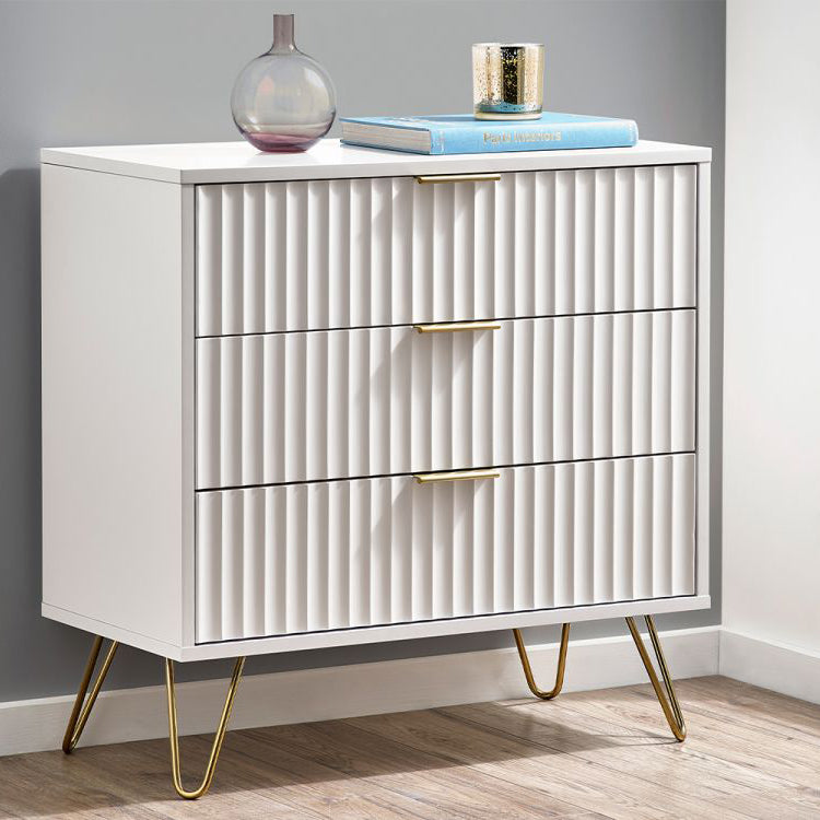 Murano 3 Drawer Chest - Matt White