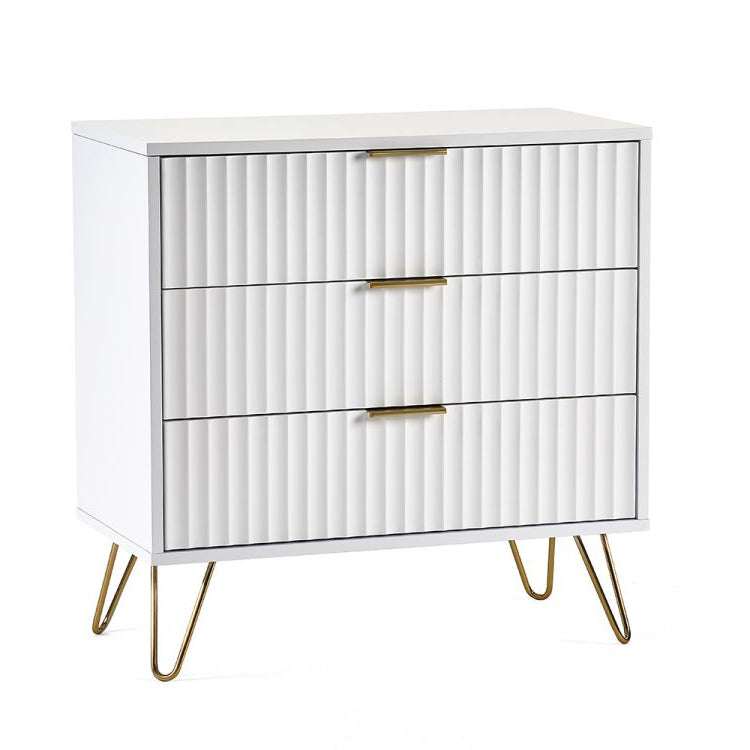 Murano 3 Drawer Chest - Matt White