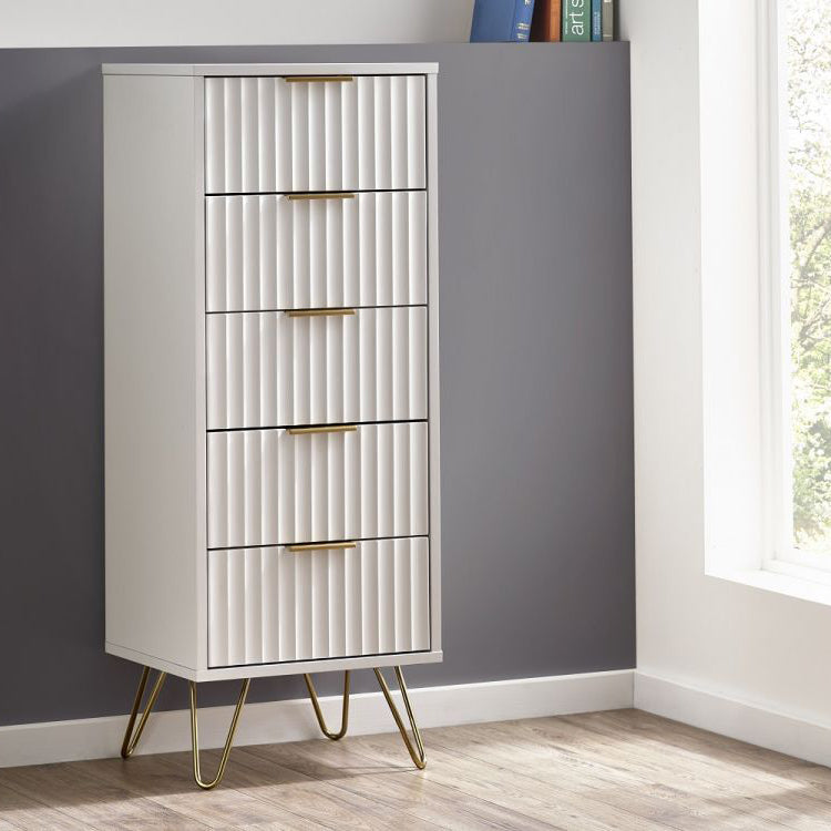 Murano 5 Drawer Chest - Matt White