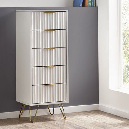 Murano 5 Drawer Chest - Matt White