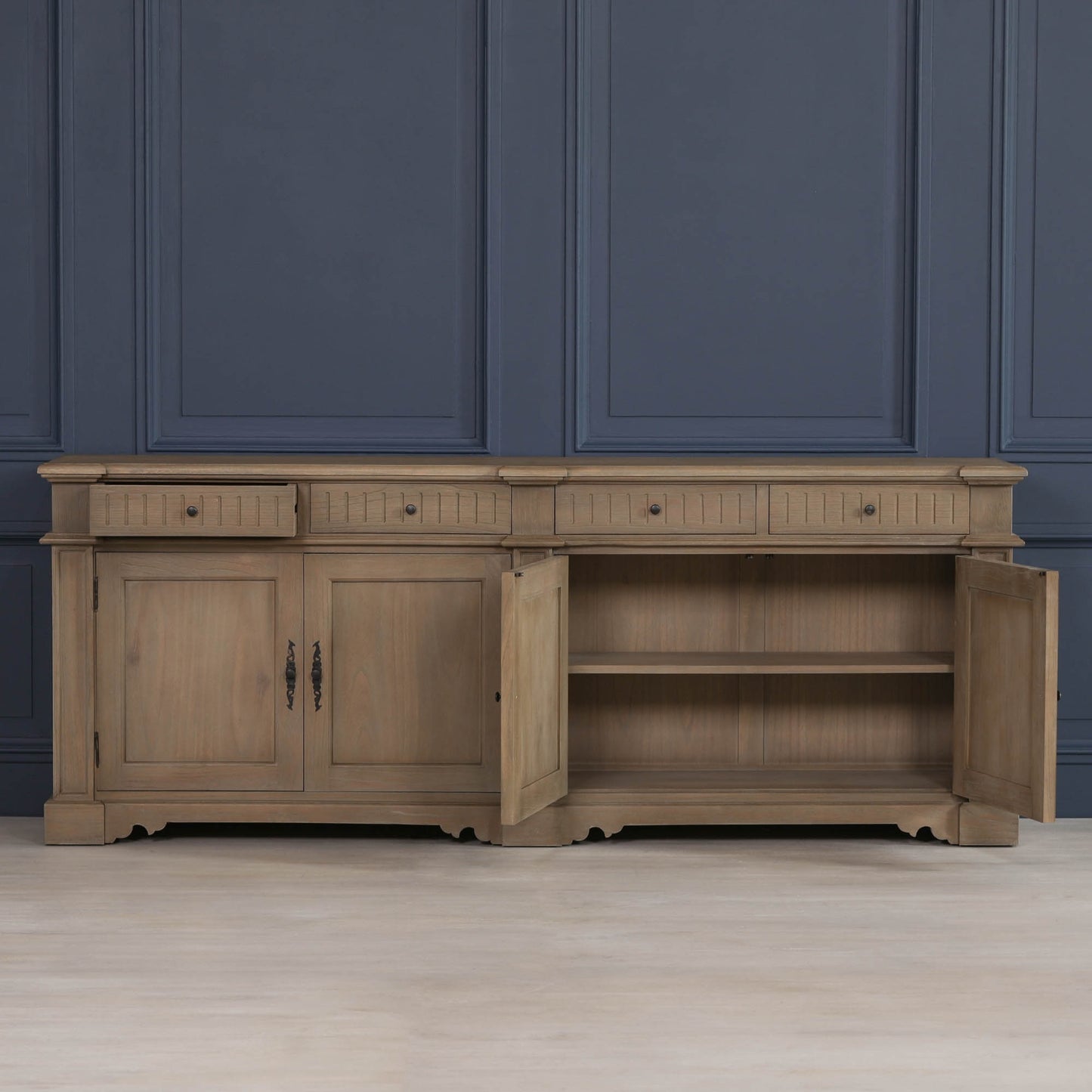 Rustic French Classical 4 Door Sideboard