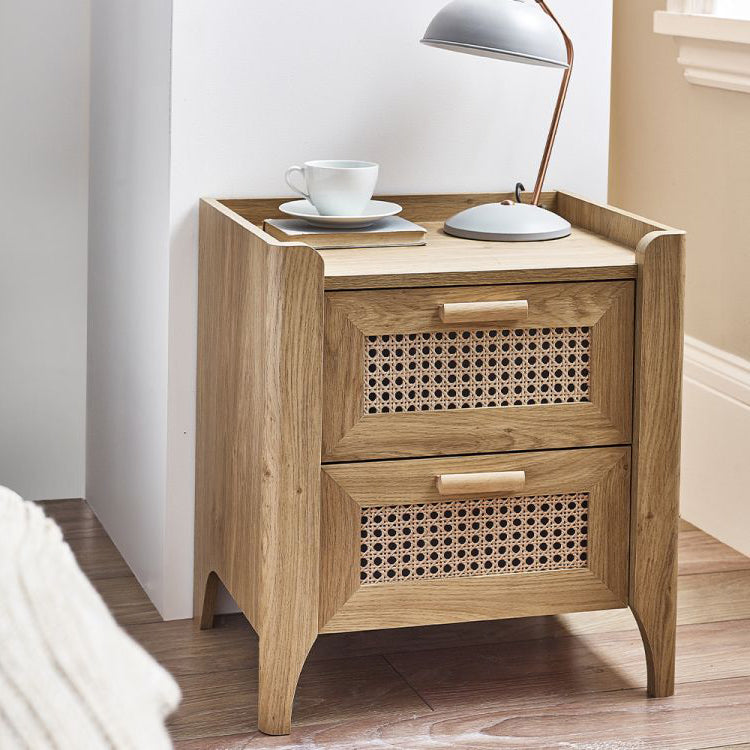 Sydney 2 Drawer Rattan Front Bedside