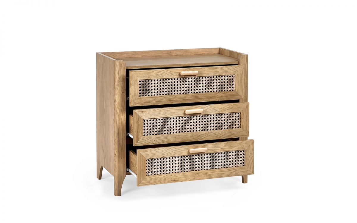 Sydney Rattan Front 3 Drawer Chest