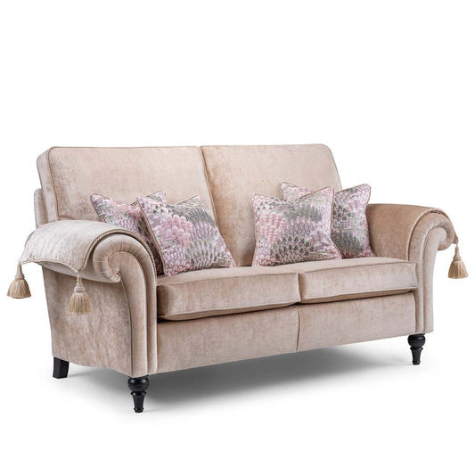 Belinda Traditional Scrolled Arm Velvet Sofa